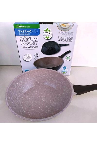 ThermoAD 28cm Mink Cast Granite Wok Pan