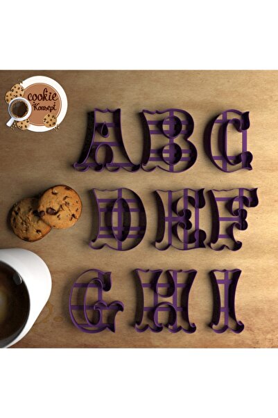 CookieKonsept مجموعة قوالب البسكويت على شكل فقاعات السيرك والأبجدية