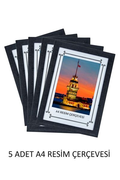 Selçuklu Sanat 1. Πλαίσιο Α4 - 22mm Μαύρο Πακέτο 5