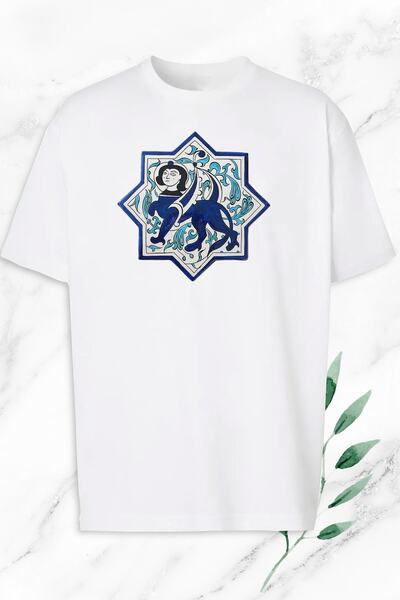 perseusshopping تي شيرت أبيض كبير الحجم مطبوع عليه شكل رأس أسد الأناضول السلجوقي الأناضولي للجنسين