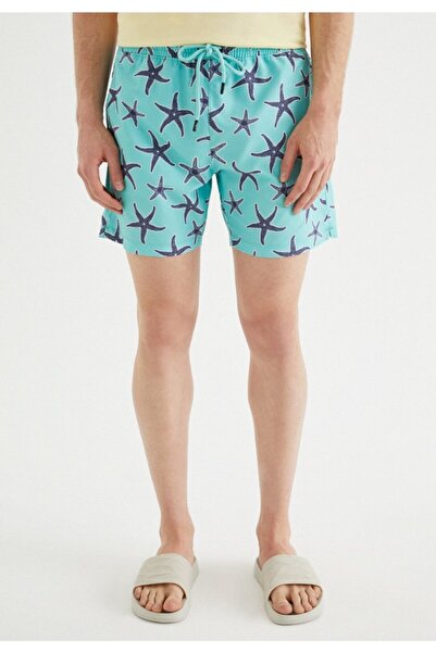 WESTMARK LONDON Men's Turquoise Regular Fit Sea Shorts