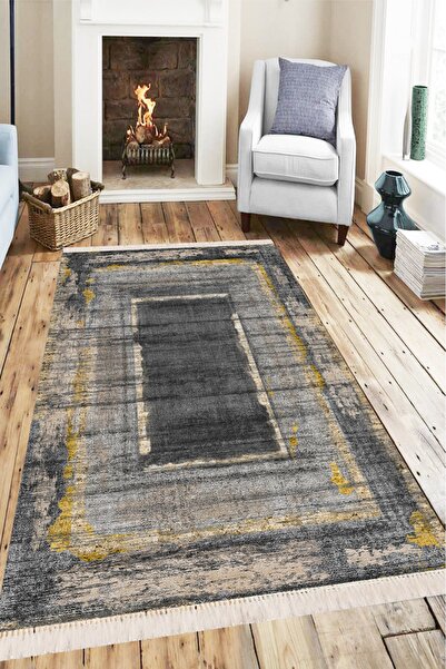 Modern home Modern Tasarım Eskitme Tarz Halı Kolay Temizlenebilen Deri Kaymaz...