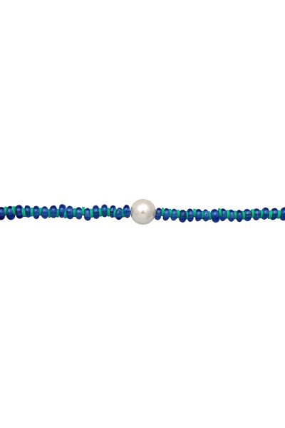 ELLI Halskette Glasperlen Heishi Disc Muschelkernperle 925 Silber
