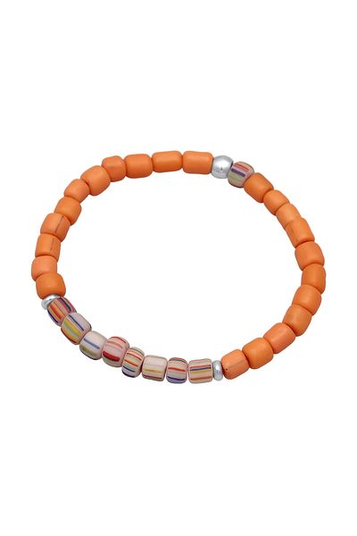 ELLI Armband Damen Glasperlen Orange aus 925 Sterling Silber