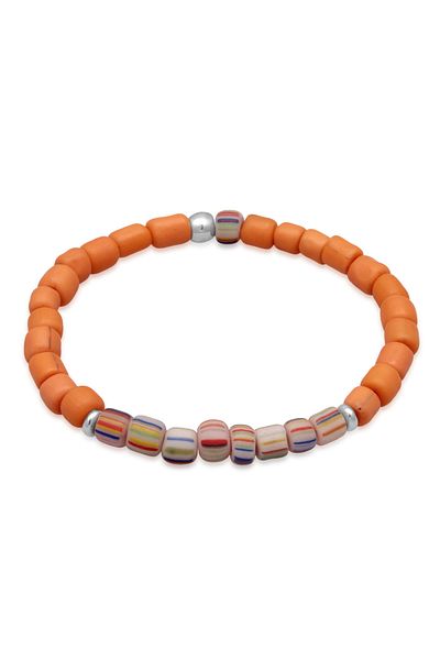 ELLI Armband Damen Glasperlen Orange aus 925 Sterling Silber