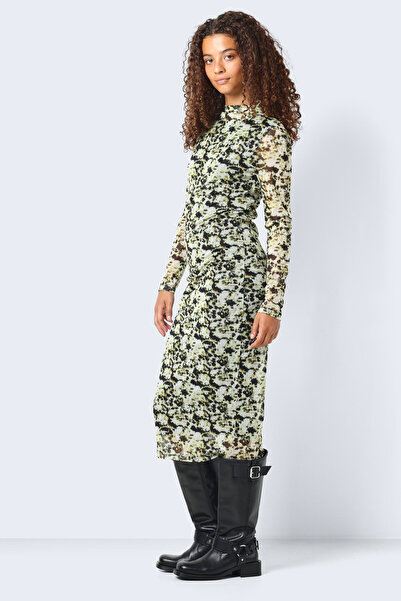 Noisy May Nmbea L/S Διχτυωτό Φόρεμα με Highneck Fwd Jrs