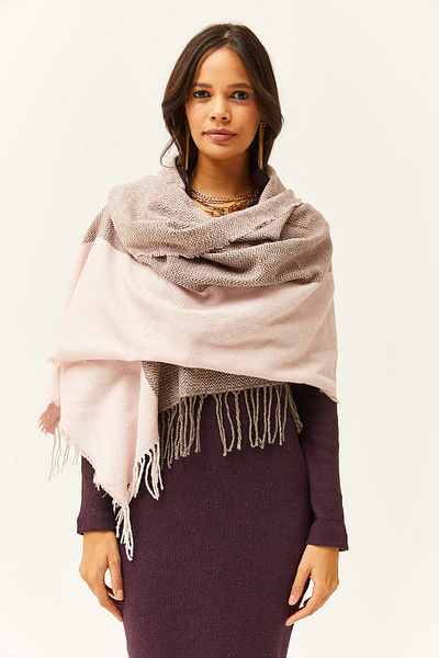 Olalook Women's Pink Tasseled Thick Shoulder Shawl BYN-00000002