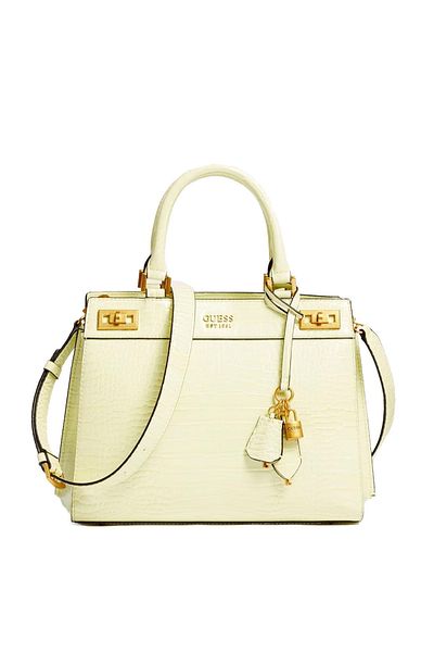 Guess Katey Croc Luxury Satchel Lgl - Light Lime