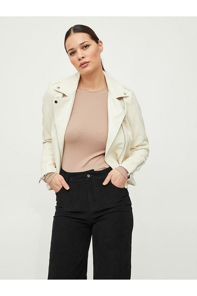 VILA Kunstlederjacke im Biker-Look
