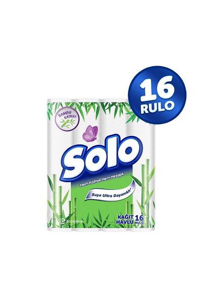 Solo Bamboo-added Paper Towels, Ultra Water Resistant 16 Pieces