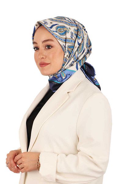 Bursa İpek Eșarfă mătăsoasă cu model de lalele de iederă indigo