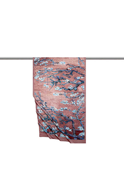 Bursa İpek Μεταξένιο σάλι με άνθη αμυγδάλου Dusty Rose