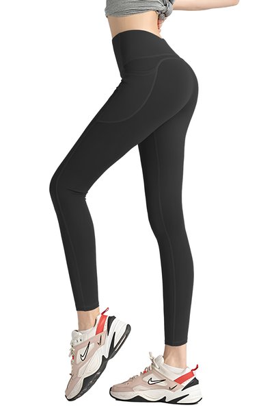 Vio Belle Women's High Waist Recovery Double Pocket Gym Fitness Running Sports Tights
