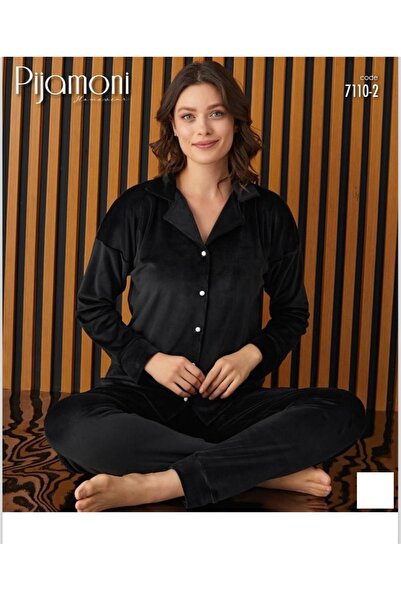 Pijamoni Kadın Yumuşak Soft Kadife Pijama Takım 7110