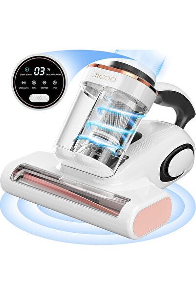 JIGOO Sensörlü ve akıllı LED ekranlı J300 akar elektrikli süpürge, alerjisi o...