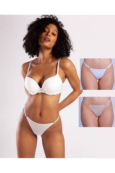 GECKO COLLECTION Gecko Women's Thong Ring Detailed Elastic String Panties - 2 Pieces