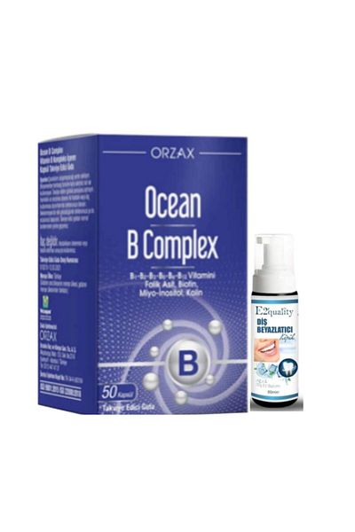 Ocean Orzax Ocean B Complex - 50 Capsules Supplementary Food, Teeth Whitening Foam