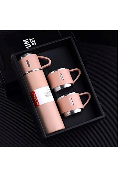 Genel Markalar SLİPT Paslanmaz Çelik Termos 3 Bardaklı Termos Seti Vakumlu Te...