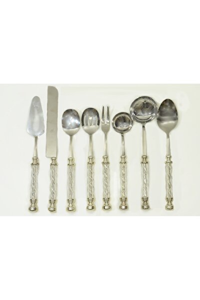 BULUTHOMEAKSESUAR طقم خدمة كريستال مكون من 8 قطع فضي