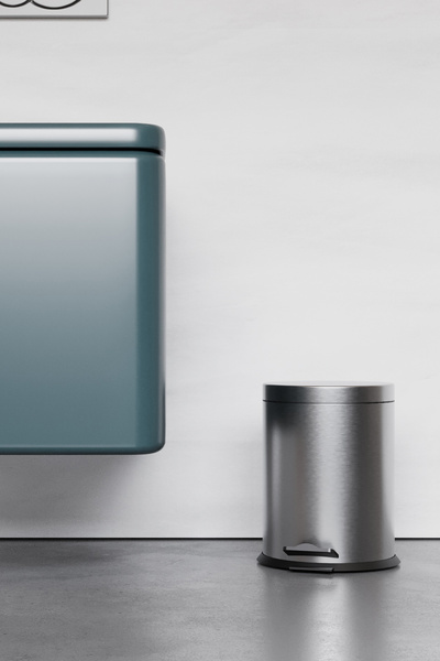 Zift Unique Stainless Steel Dustbin-5 Liter Trash Can with Satin Surface & Pedal & Shock Absorber and Inner Bucket