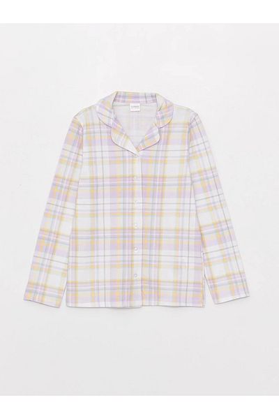 LC Waikiki LCW Kids Shirt Collar Plaid Long Sleeve Girls Pajama Set