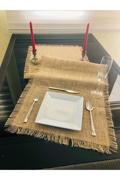 Nympha Jüt Hasır 4 Kenar Saçaklı Runner, En: 40 Cm, Boy: 120 Cm