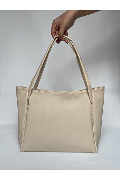 melecco Soft Leather Cream Shopper Briefcase School Business Bag Shoulder Bag...