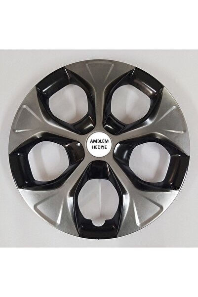 Genel Markalar Renault Clio 14 inç Kırılmaz 4 Adet 1 Takım Siyah Gri Jant Kap...