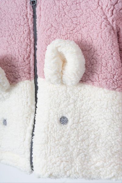 PODIUM GYM Basic Baby Eared Bear Figure Welsoft Zippered Cold Windproof Winter Coat