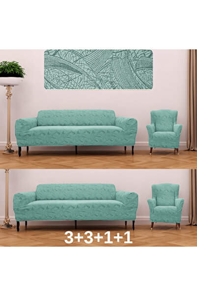 etleshome Koltuk Örtüsü Takımı Çekyat-kanepe Kılıfı Takımı Jakarlı 3 3 1 1 Yı...