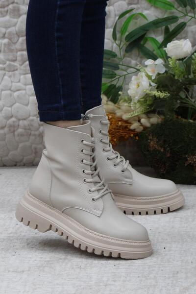 Mehmet Mete 351271 Бежеві жіночі черевики з товстою підошвою та теплою підкла...