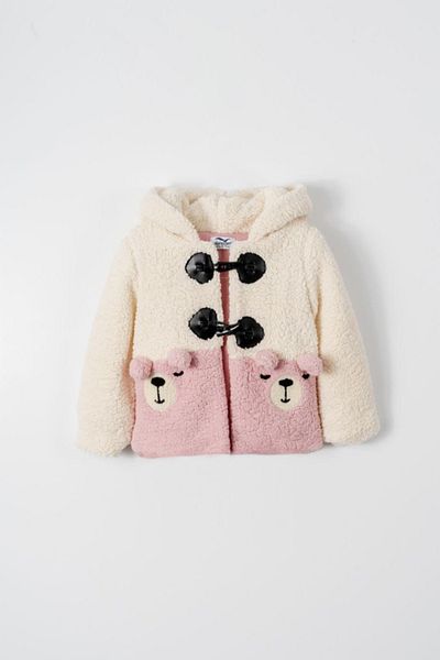 PODIUM GYM Welsoft Baby with Cute Bear Figure Shepherd Button Silicone Padding Cold Windproof Winter-Coat