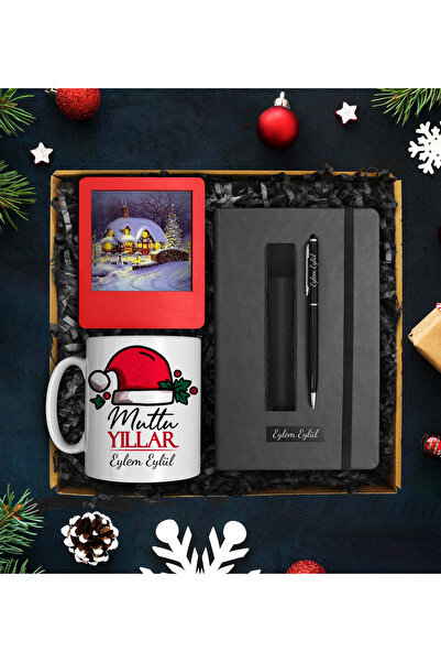 Apollon Gift Shop Yılbaşına Özel Tasarım Kupa & Kişiye Özel Defter & Deri Kıl...