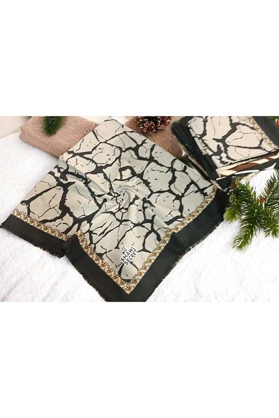 ÇEÇEN HOME Χειμερινό βαμβακερό κασκόλ με μοτίβο 100x100