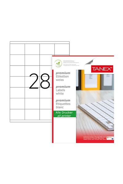 Tanex 100 Yp 52x41 Mm Laser Label - Laser Copy Inkjet TW 2028