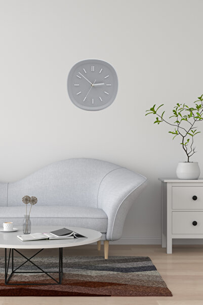 Apricity Dekoratif Renkli Kare Beton Duvar Saati 26 Cm - Açık Gri