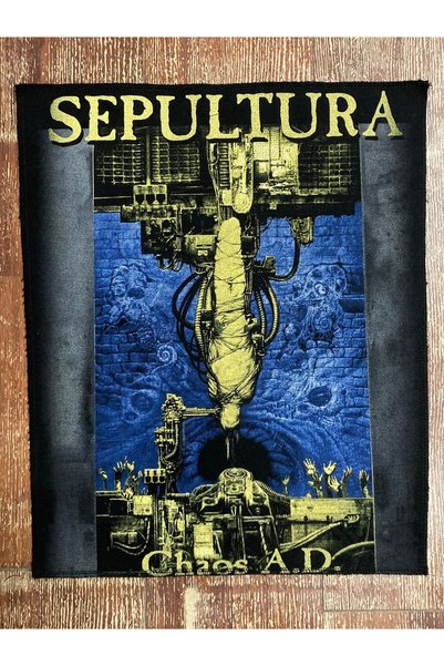 StüdyoÜmitTişört SEPULTURA - Chaos A.D. رقعة للظهر، شارة، وشاح