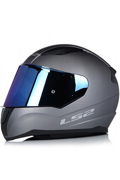 LS2 Rapıd 2 Mat Tıtanıum Full Face Motosiklet Kaskı Mavi Camlı