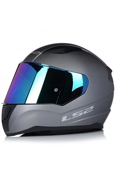 LS2 Rapıd 2 Mat Tıtanıum Full Face Motosiklet Kaskı Gökkuşağı Camlı