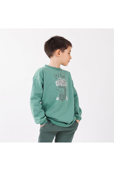 Little Yucca Green Organic Cotton "Grow" Raglan Sleeve Sweatshirt