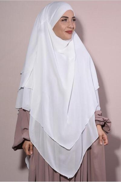 Moda Asse سوفليه شيفون أبيض - حجاب حجاب