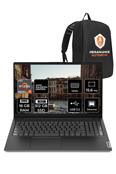 LENOVO V15 G3 Amd R7 5825U 16GB 512GB SSD 15.6" FHD FDOS 82TV004MTX & PER4 ÇANTA