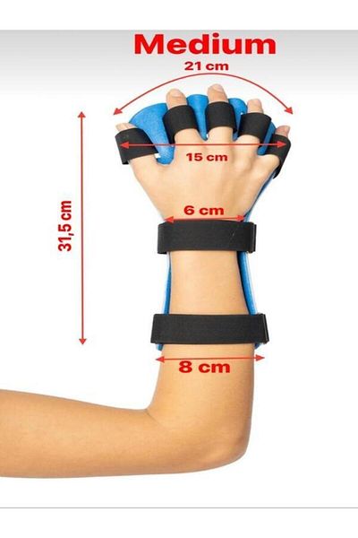 ORTOLİFE Thermoplastic Antispasticity Hand Wrist and Finger Brace Medium Size (RIGHT HAND)