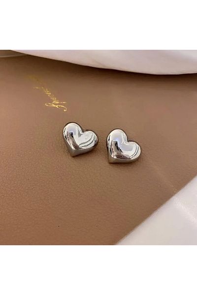KYOLA DESİGN Heart Earrings Silver Color