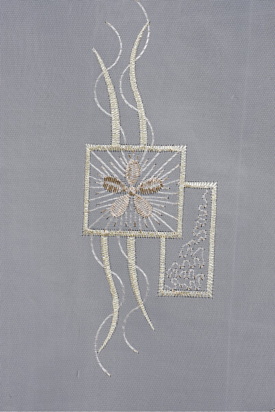 AKÇA TEKSTİL BRODE 1250 ΣΧΕΔΙΟ ΚΡΕΜ ΧΡΩΜΑ ΜΟΝΟ ΦΛΑΝΤΙΚΟ Προετοιμασμένη κουρτίνα με πλισέ φόντο 300*260 cm