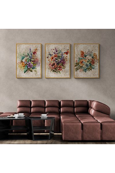 TekTablo Set de pictură înrămată, modele de pictură din 3 piese