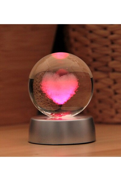 G Sport POLO 3D Boyutlu Kristalleşmiş Cam Kalpli Küre