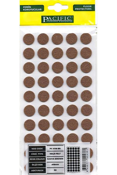 Decovetro Pacific Coffee Adhesive 18mm Felt