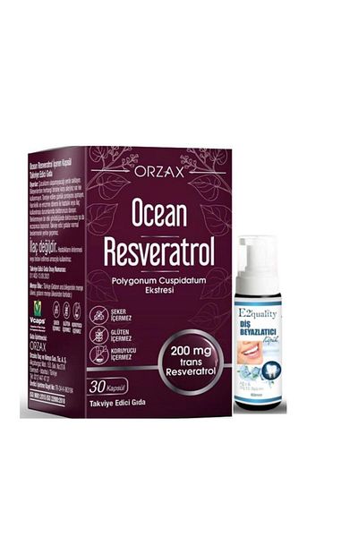 Ocean 30 Capsules Resveratrol Food Supplement - Teeth Whitening Foam Gift