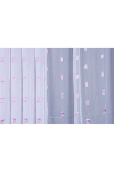 AKÇA TEKSTİL TERGAL CHECKED LILA COLOR SINGLE WING Ready planted Pleated Background Curtain 300*260 cm